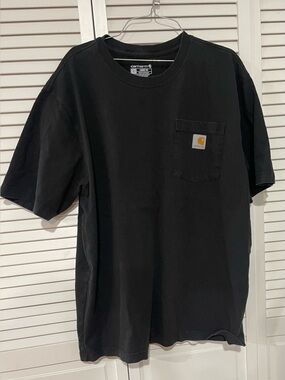 Carhartt Black Short-Sleeve Pocket Tee with Logo Patch
